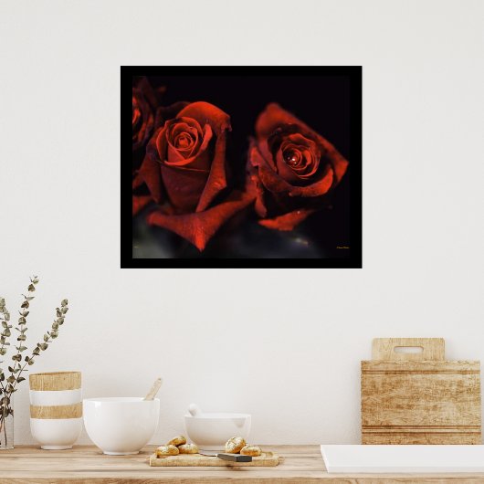 Poster rode rozen (Keuken)