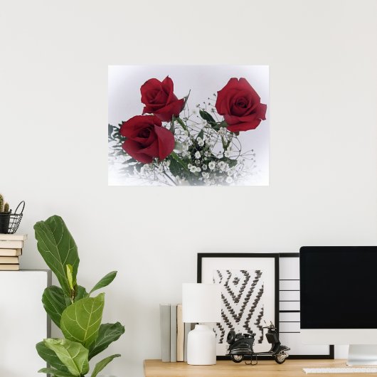 Poster rode rozen (Thuiskantoor)
