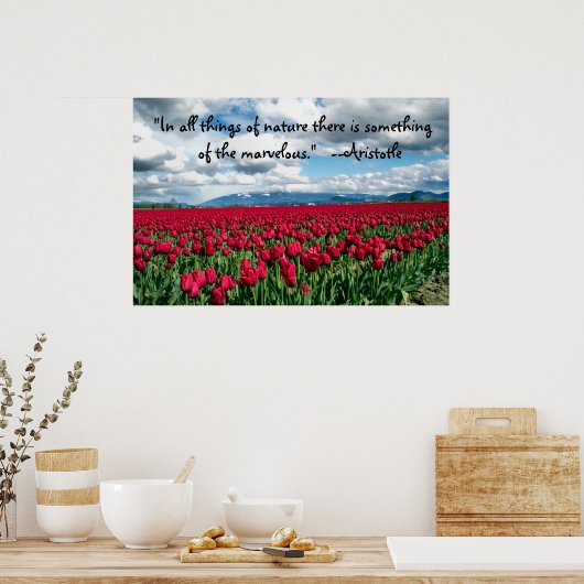 Poster rode tulpen (Keuken)