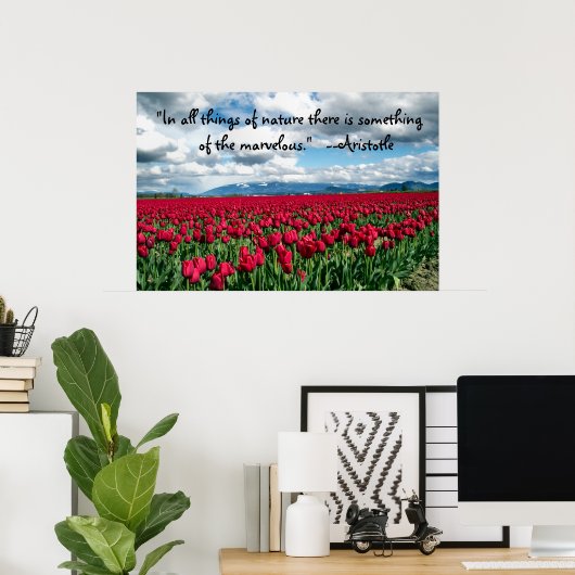 Poster rode tulpen (Thuiskantoor)