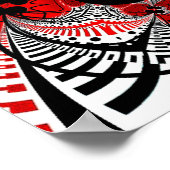 Poster Rode Ventra Twist Abstracte Kunst (Hoek)