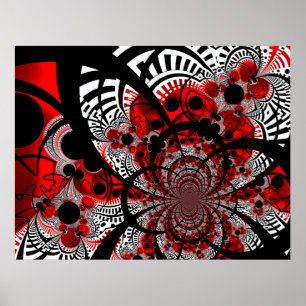 Poster Rode Ventra Twist Abstracte Kunst