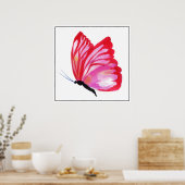 Poster-rode vlinder poster (Keuken)