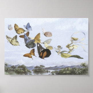 Poster - rode vlinders