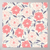 Poster rode witte bloemen (Voorkant)