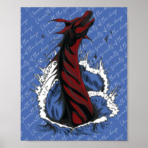 Poster Rode Zee Monster Slang Oceaan Golven