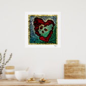 Poster - Rood inkt bloed hart (Keuken)