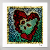 Poster - Rood inkt bloed hart (Voorkant)