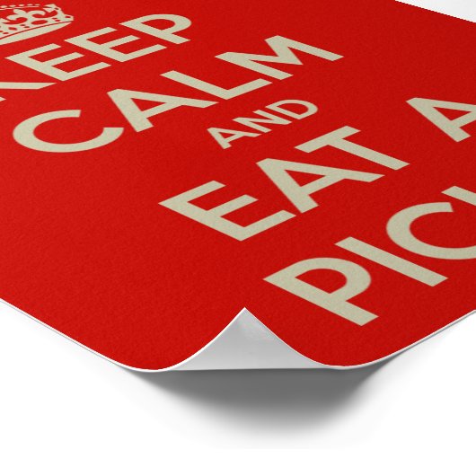 Poster (rood) - Kalm houden en een pluis eten (Hoek)
