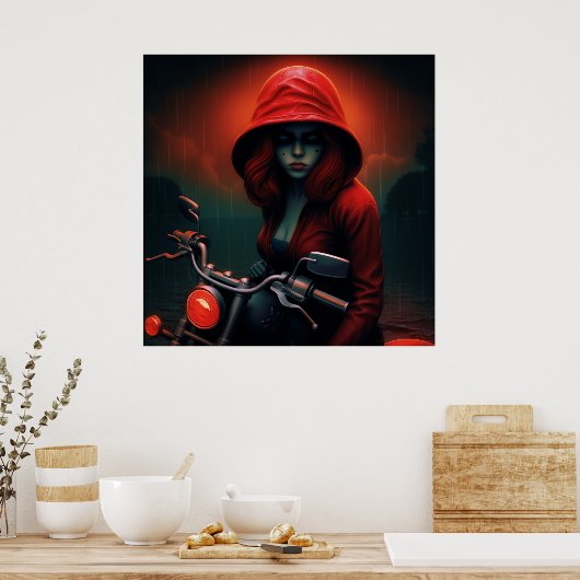 Poster rood licht Rock (Keuken)