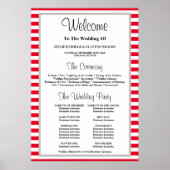 Poster Rood/Witte Stripes omhuld weddenschap (Voorkant)