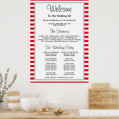 Poster Rood/Witte Stripes omhuld weddenschap (Keuken)