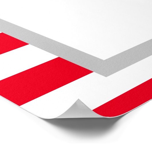 Poster Rood/Witte Stripes omhuld weddenschap (Hoek)