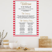 Poster Rood/Witte Stripes omhuld weddenschap (Keuken)