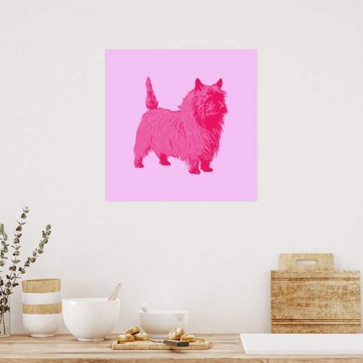 Poster Roze Caïro Terrier (Keuken)