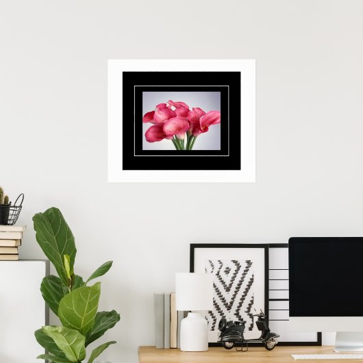 Poster-Roze Calla Lilies Poster (Thuiskantoor)