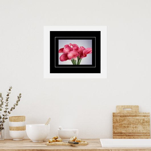Poster-Roze Calla Lilies Poster (Keuken)
