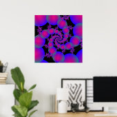 Poster Roze en Blauwe Spiral Bubbles (Thuiskantoor)