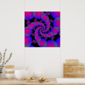 Poster Roze en Blauwe Spiral Bubbles (Keuken)