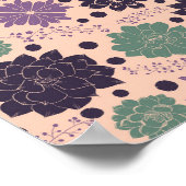 Poster roze Succulenten Floral Pattern (Hoek)