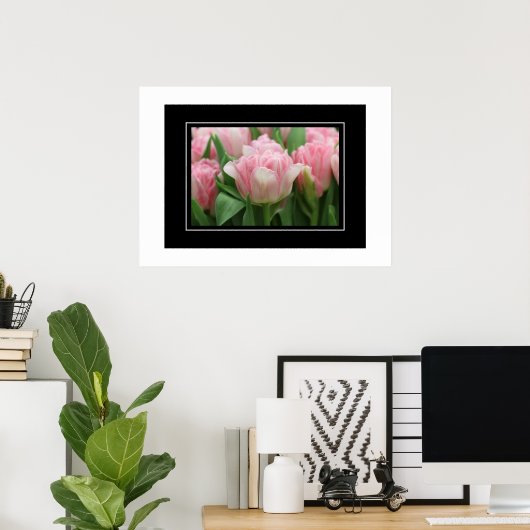 Poster roze tulpen (Thuiskantoor)