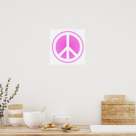 Poster roze vredessymbool (Keuken)