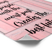 Poster roze zwart Gezegde beste toekomst (Hoek)