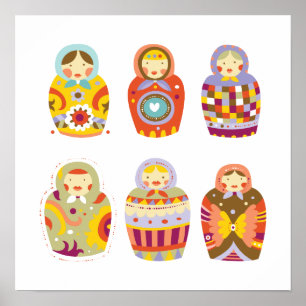 Poster Russische dolls