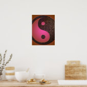 Poster, Rusted Grungy Metal Yin Yang Symbol 2 Poster (Keuken)