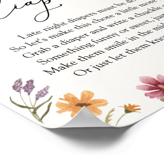 Poster 's nachts van wilde bloemen (Hoek)