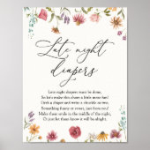 Poster 's nachts van wilde bloemen (Voorkant)