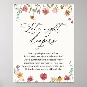 Poster 's nachts van wilde bloemen