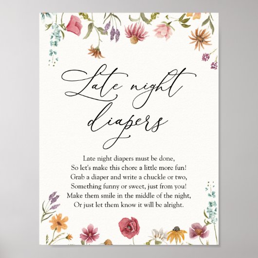 Poster 's nachts van wilde bloemen (Voorkant)