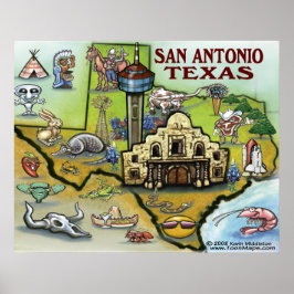 Poster San Antonio TEXAS Map