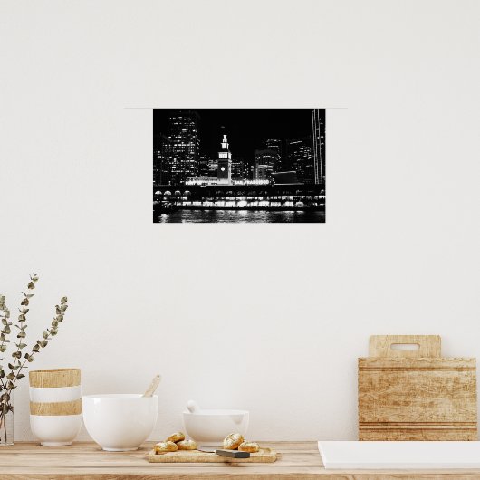 Poster: San Francisco bij nachtkloktoren Poster (Keuken)