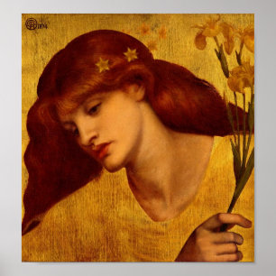 Poster Sancta Lilias 1874 van Rossetti