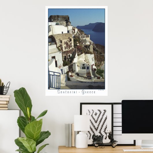 Poster Santorini (hoge resolutie) (Thuiskantoor)