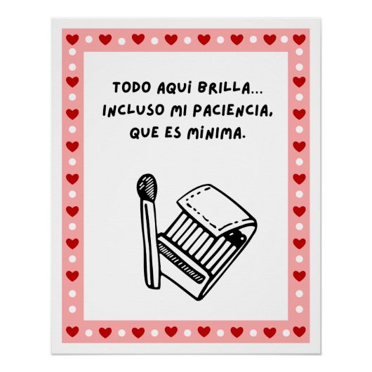 Poster sarcastico caja fosforos humor cute (Voorkant)
