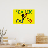 Poster - schaatser aan boord (Keuken)