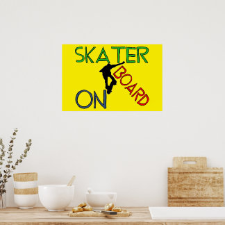 Poster - schaatser aan boord