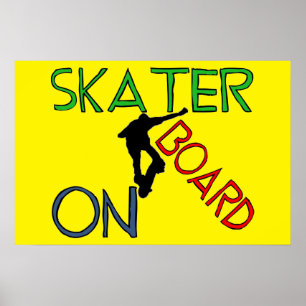Poster - schaatser aan boord