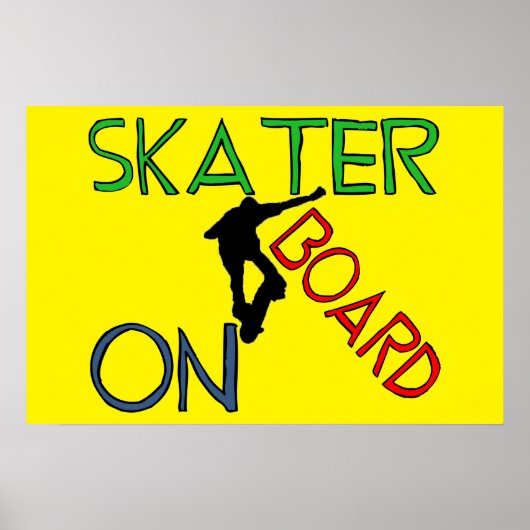 Poster - schaatser aan boord (Voorkant)