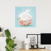 poster schattige baby bunnies (Thuiskantoor)