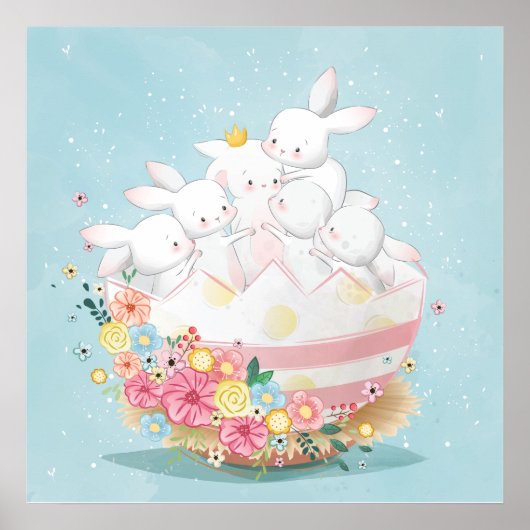 poster schattige baby bunnies (Voorkant)