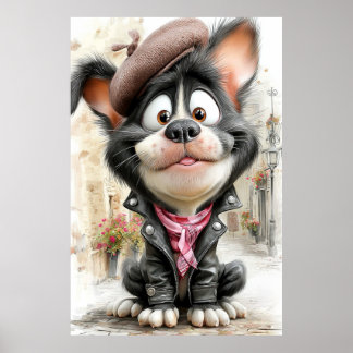 Poster Schattige Rebellenhond