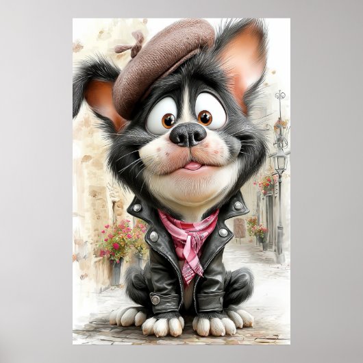 Poster Schattige Rebellenhond (Voorkant)