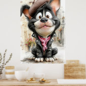 Poster Schattige Rebellenhond (Keuken)