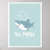 Poster Schattigee haai "Geen paniek" (Voorkant)