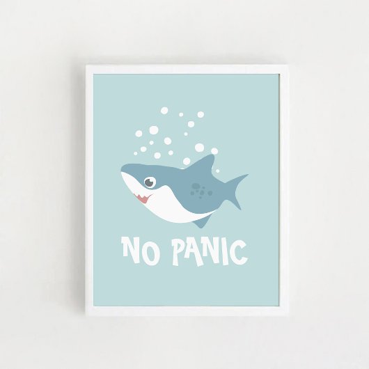 Poster Schattigee haai "Geen paniek"
