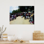 Poster schilderen - Port Au Prince Haiti Marketpla (Keuken)